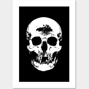 White And Black Gothic Skull Posters and Art